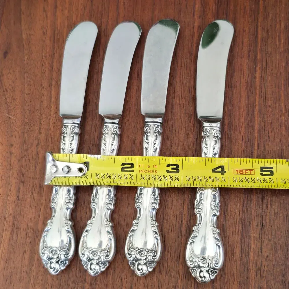 Gorham Melrose Sterling Silver Butter Spreader 4 Pc Hollow Handle No Monogram